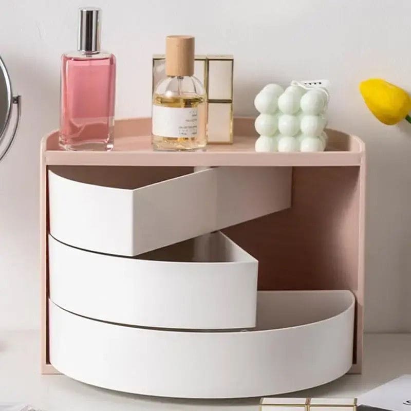 Creative Semicircle Storage Box, 3 Layer Travel Jewelry Box, Multi Layer Countertop Makeup Organizer, Multifunctional Half Circular Dressing Beauty Box, Student Stationery Cosmetic Storage Organizer Creative Semicircle Storage Box, 3 Layer Travel Jewelry Box, Multi Layer Countertop Makeup Organizer, Multifunctional Half Circular Dressing Beauty Box, Student Stationery Cosmetic Storage Organizer
